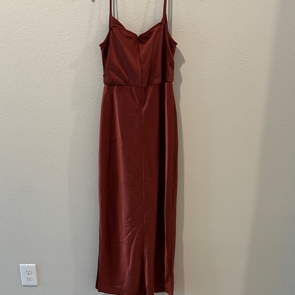 BHLDN Anthropology Rust Spaghetti Strap Midi Dress - Picture 7 of 10